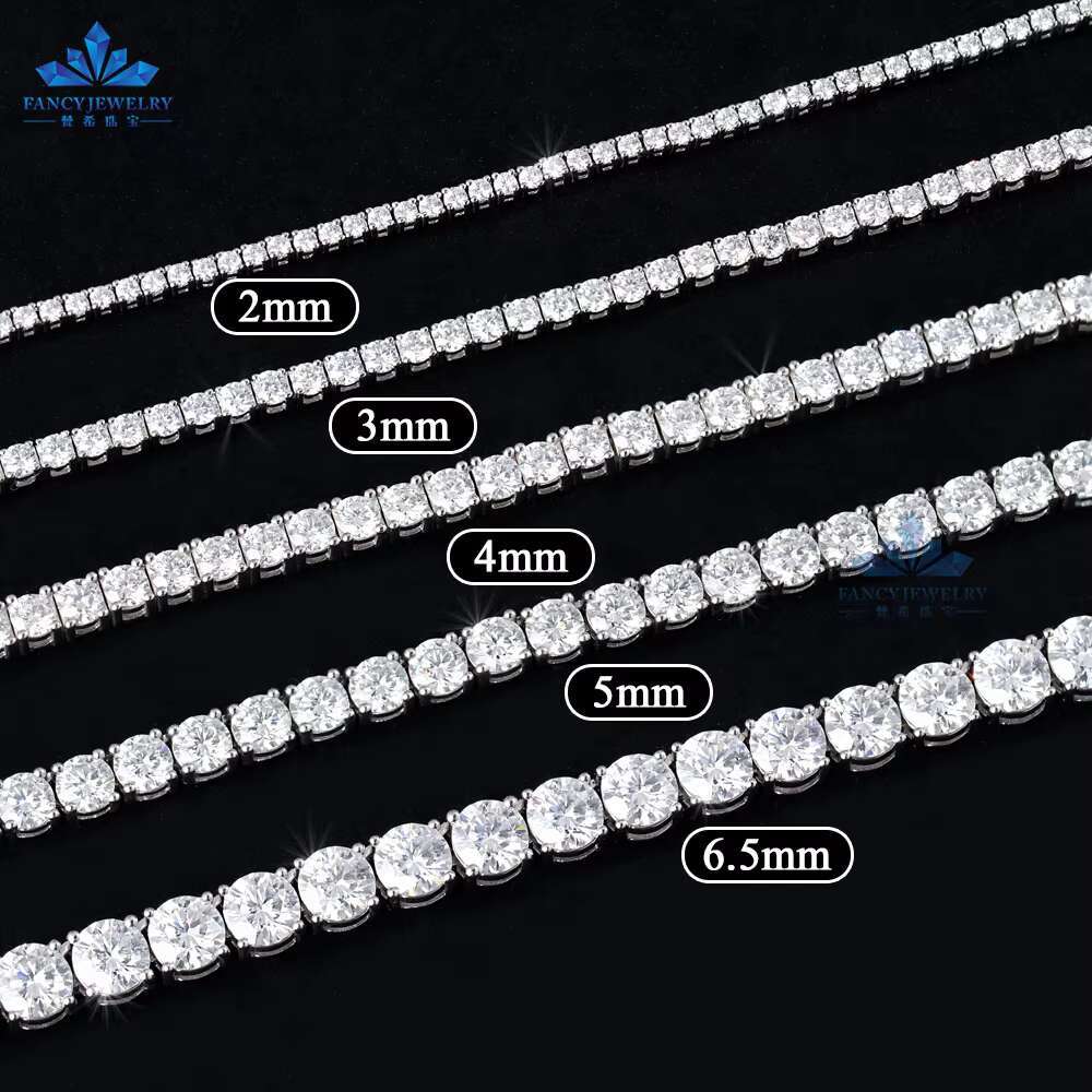 Fine Jewelry Men/Women S925 Silver Chain VVS D Colour Moissanite Tennis Chains Gold Plated Weddings Parties Gifts Engagements
