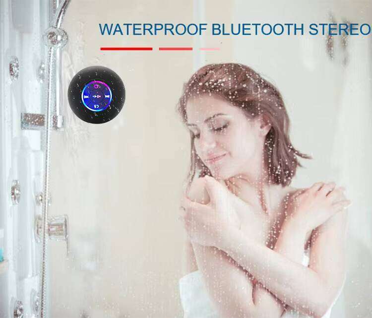 DHgadgets Best Selling BTS07 Led Wireless Bluetooth Portable Waterproof Suction Cup Mini Shower Speaker