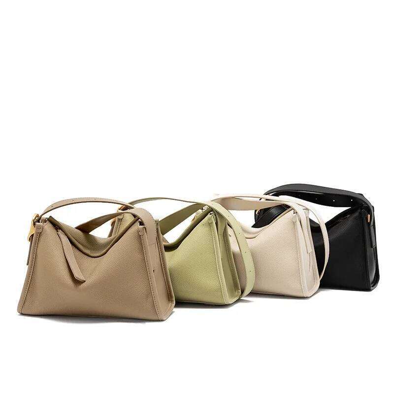 Women's Shoulder Genuine Cowhide Leather Casual Large Capacity Bucket Ladies Elegant Crossbody Bag Designer Supplier