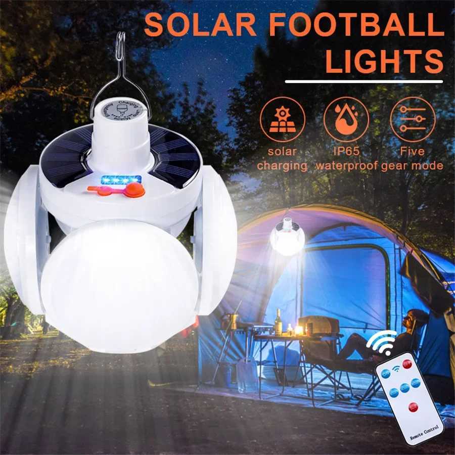Solar LED Torch USB Rechargeable Emergency Night Light Outdoor Waterproof Camping Light Portable Foldable Searchlight for Garden XJ250529