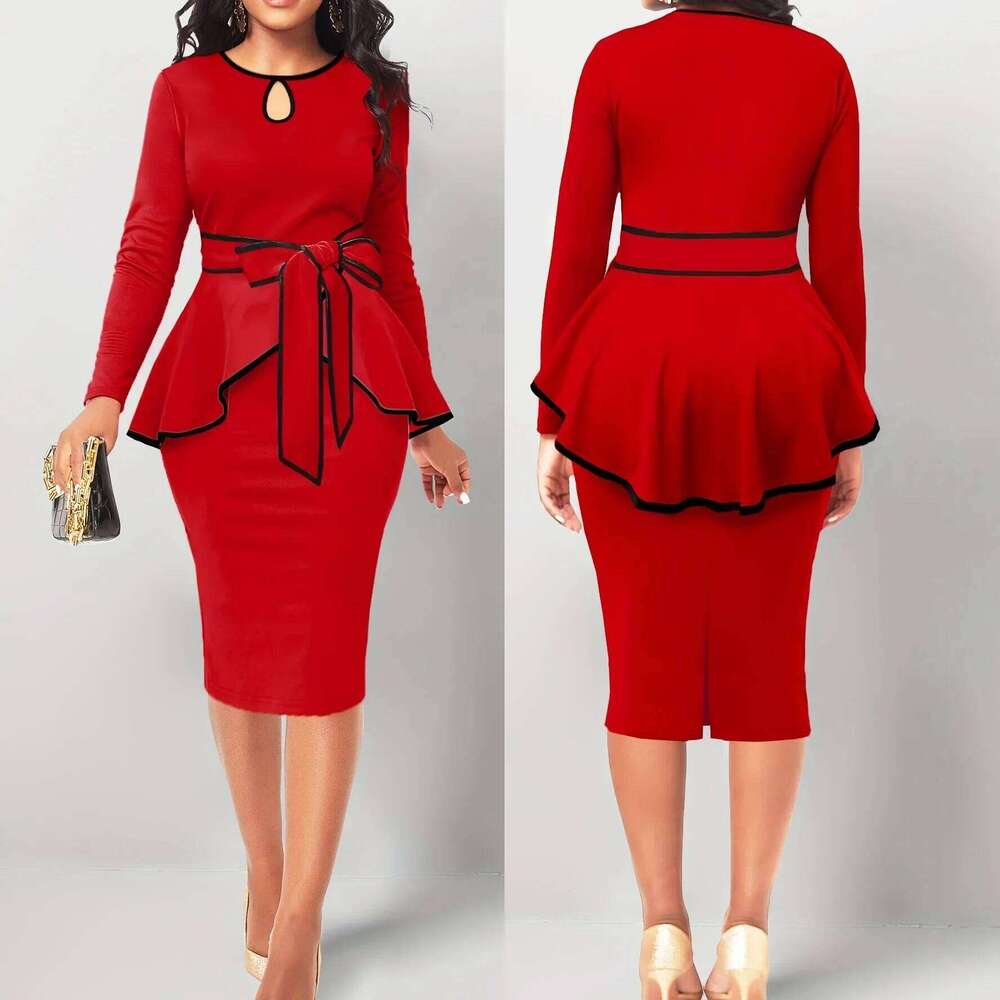Sexyelegant Cross-Border Suit Dress Ruffle Edge Top Side Slit Skirt 2-Piece Set For Women From China Big Land