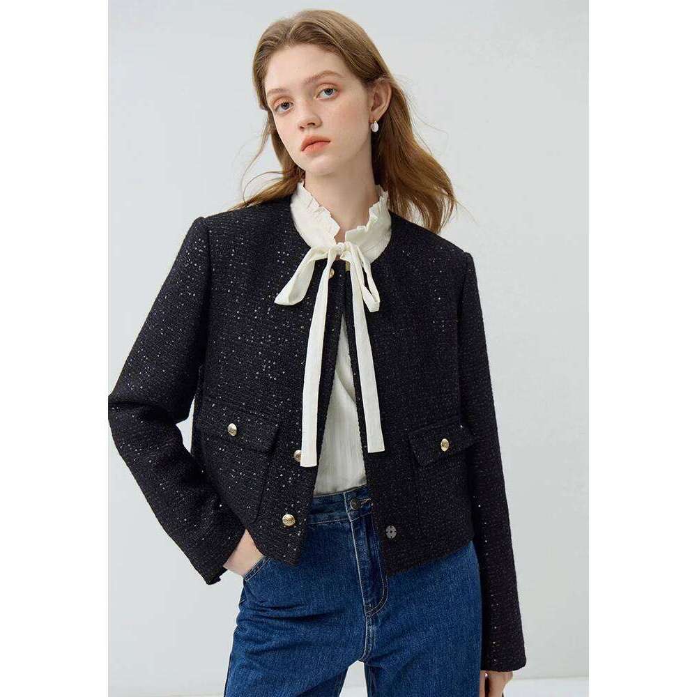 FSLE Tweed Jacket Women Autumn Short Coat Mini Skirts Temperament Two-piece Suit Design Sense Graceful Special Female Suits