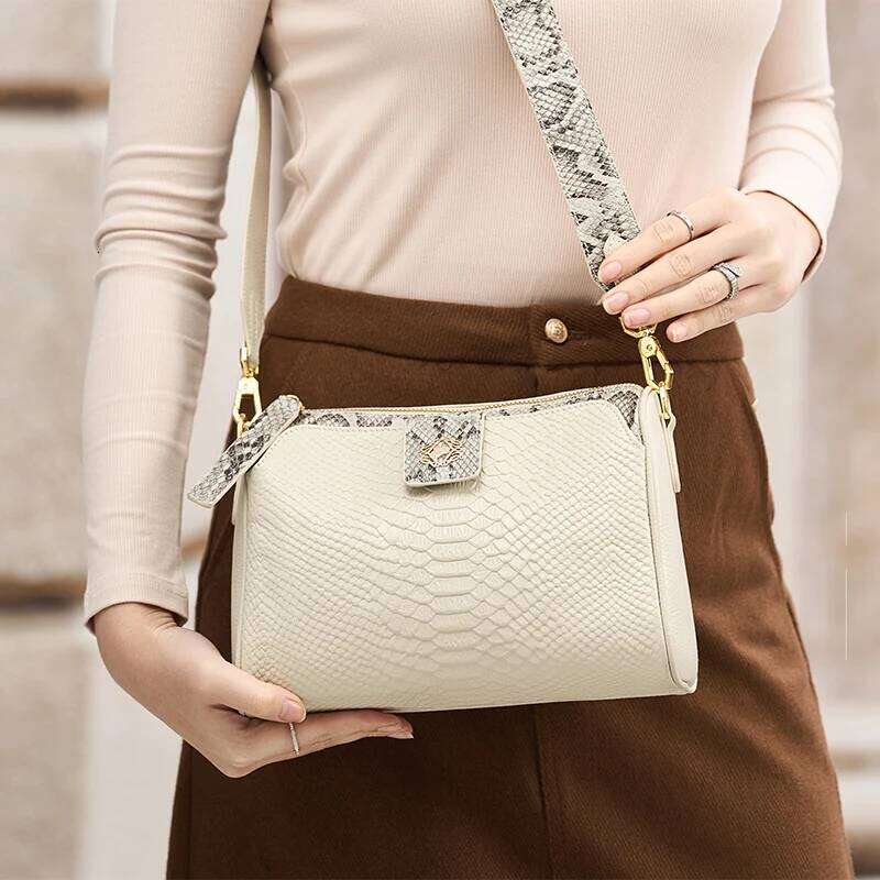 Designer Bag ZOOLER HOT Animal Pattern Genuine Leather Women Crossbody Handmade Single Shoulder Bag Fashion Girls Purses Rice New Yc