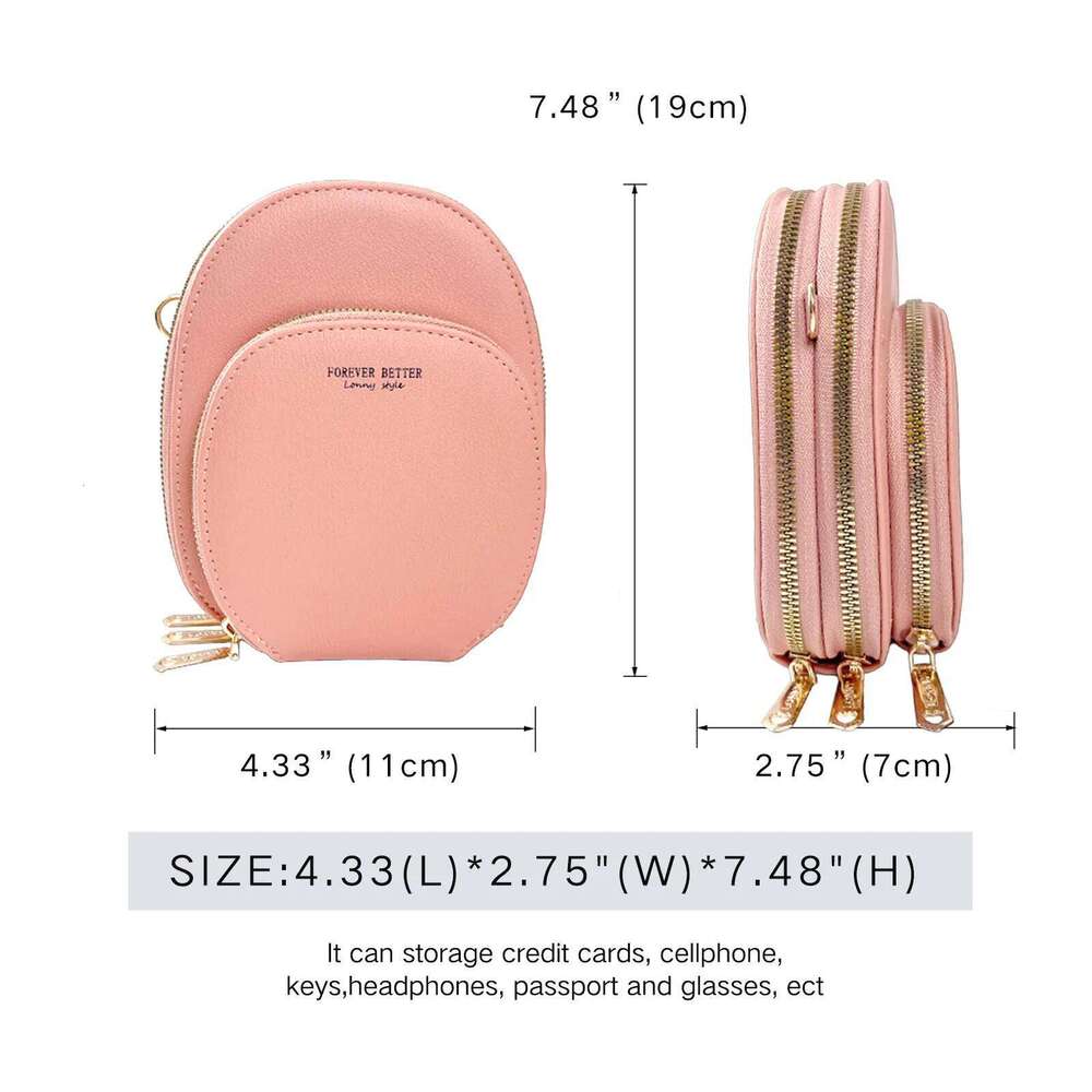 Women's Compact Crossbody Cell Phone With Credit Card Holder Mini Shoulder Wallet Fashion Small Bag