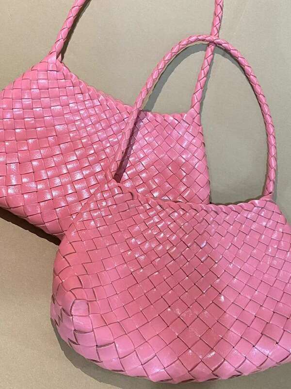 Tote Bag Braided Handbag Dragon Woven First Layer Cowhide Women S French Style Basket Handmade Genuine Leather Tote Shoulder Bag Shoulder Bag