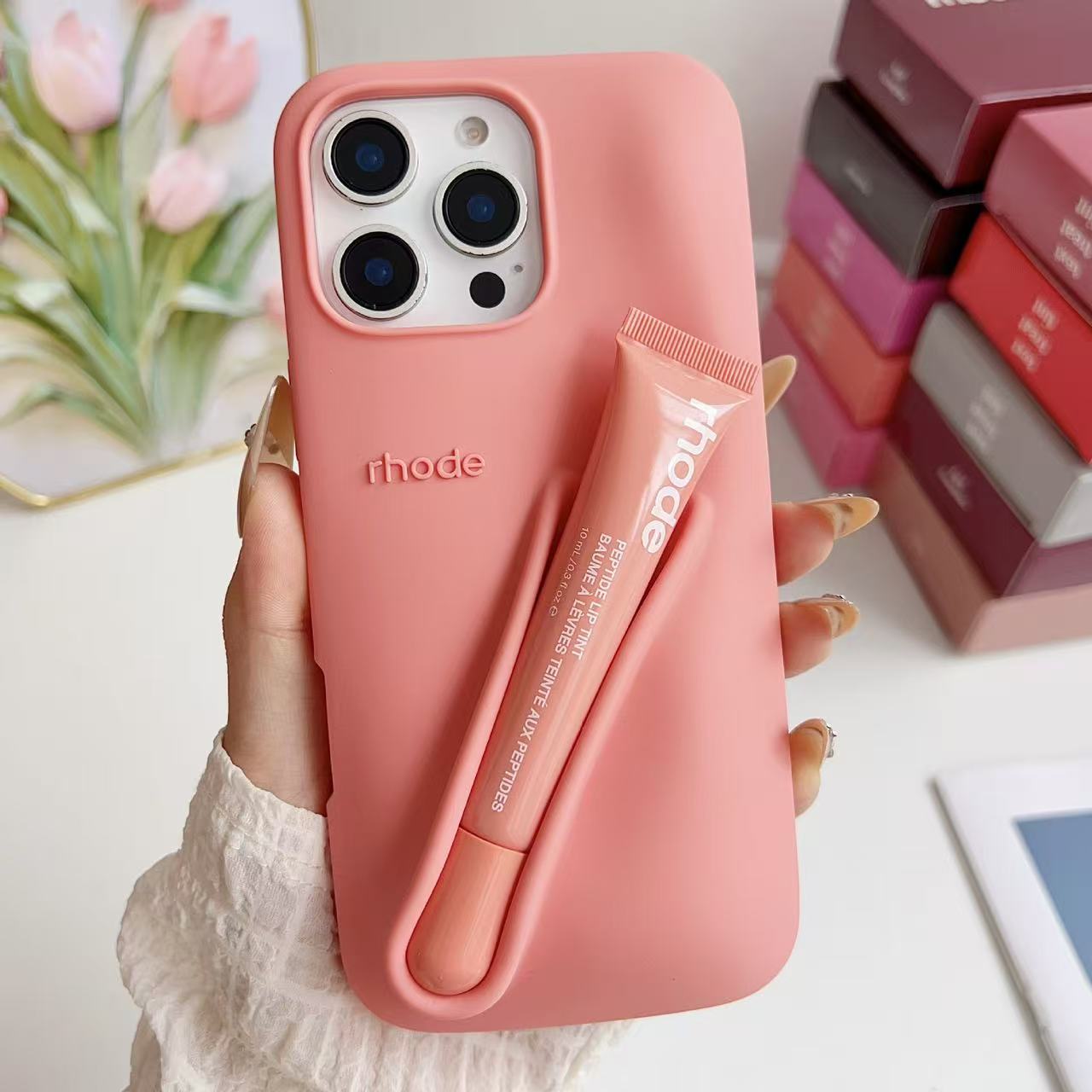rhodes phone case For iPhone 16 Pro Max case 16 15 Plus 14 Pro 13 12 Luxurys Designer Fashion iphone case Lip Gloss Lipstick Lip Balm 3D Silicone Phon