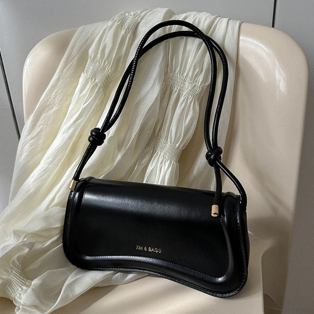 Women Fashion Shoulder Bag PU Leather Simple Underarm Female Solid Color Vintage Baguette Armpit ner Tote Handbag 250528