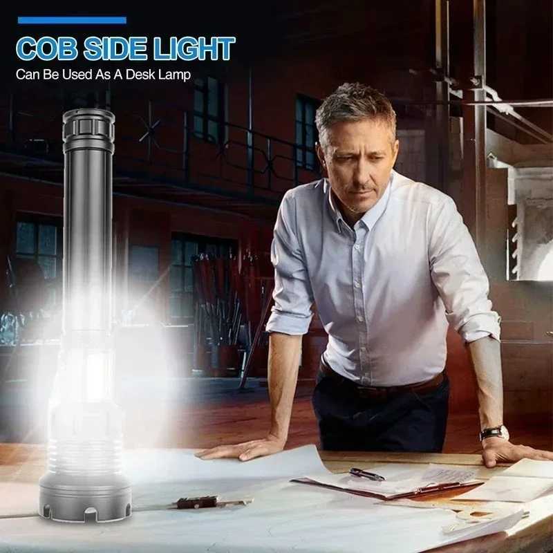 LED XHP90.2 Eninli USB arj Edilebilir El Feneri Yaknlatrlabilir 26650 Kendini Savunma El Feneri Kamp ve Avclk iinXJ250529