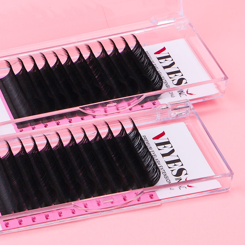 VEYES Wholesale Volume Lashes 0.03 0.05 0.07 Mink Volume Custom Russian Lash Extension Lash Trays Eyelash Extension