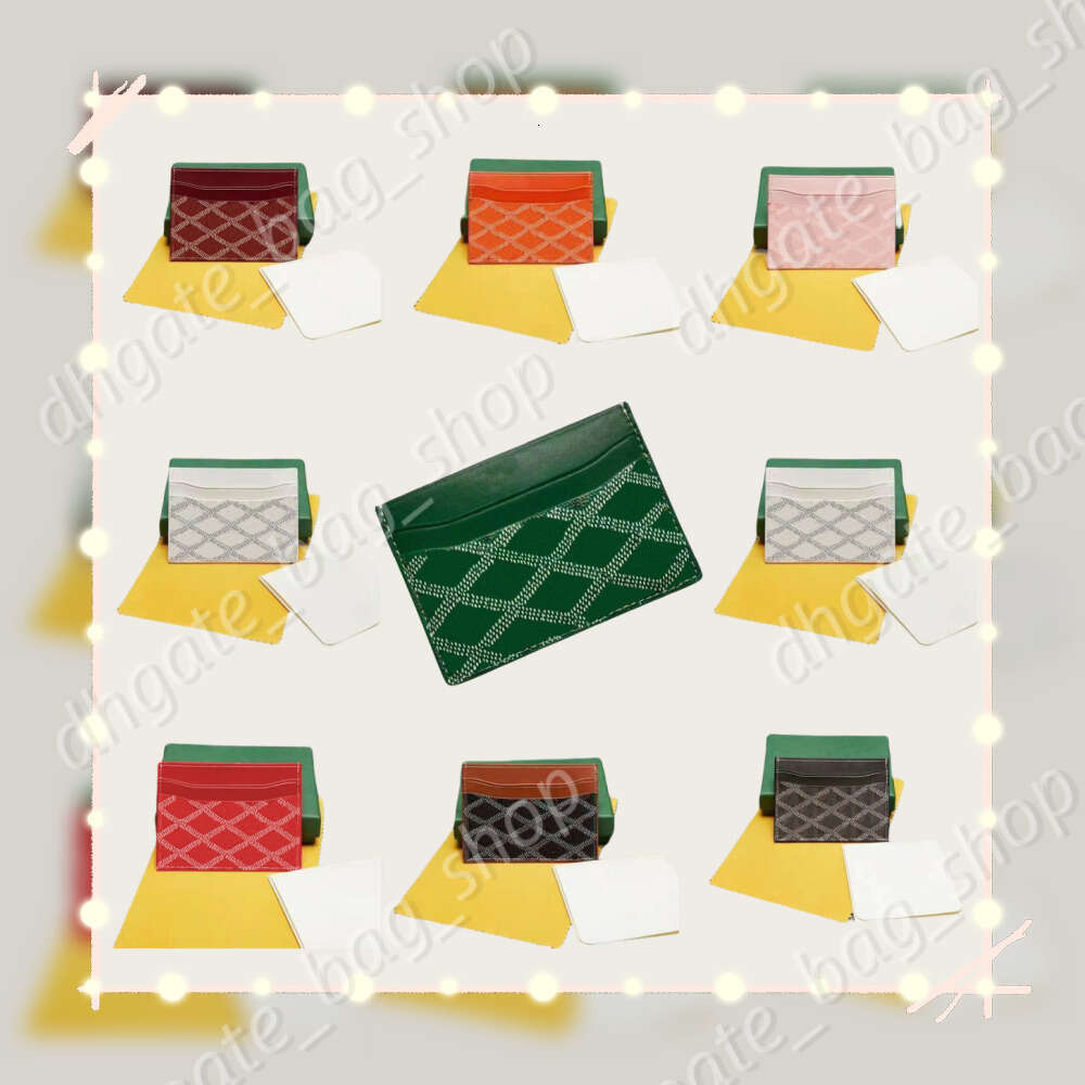 2025 3A Cowhide Leather Card Holder Bag Designer Wallets Luxury Fashion Coin Purses Cardholder Womens Mens Passport Pouch ID Case Wallets Green Black Red White