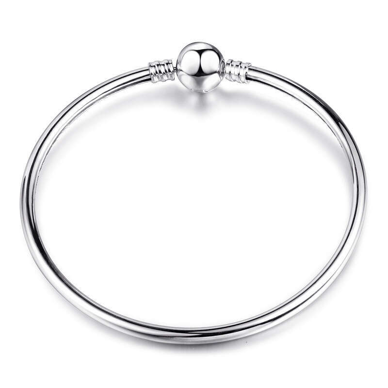 DIY Jewelry Accessories White K Plated Basic Smooth Round Head Hard Bracelet LZ05 Openable