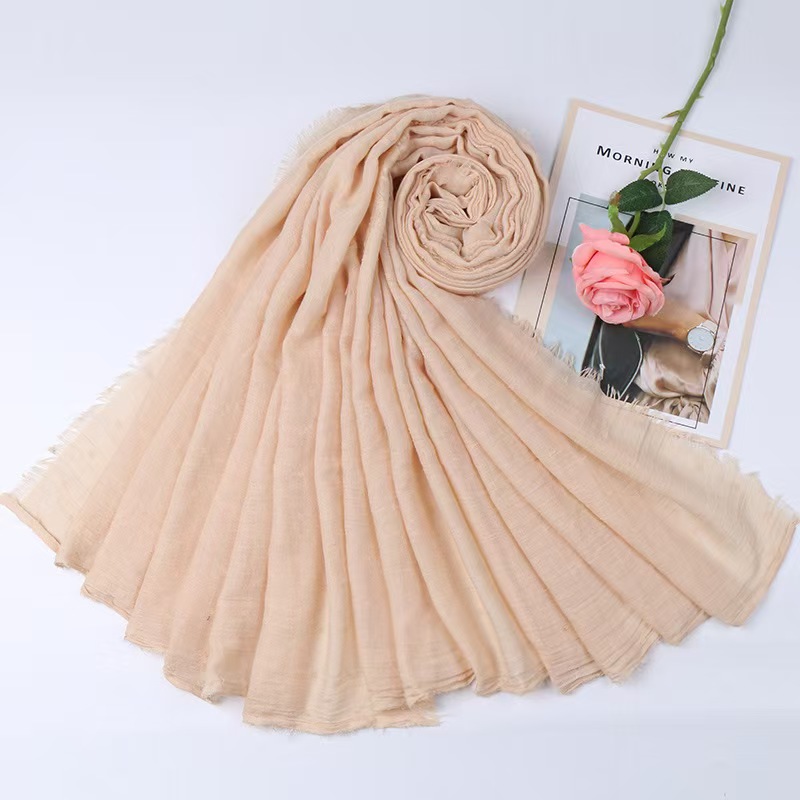 T830 autumn and winter cotton and linen scarf solid color small dots literary ladies shawl sunscreen dual-purpose super long scarf
