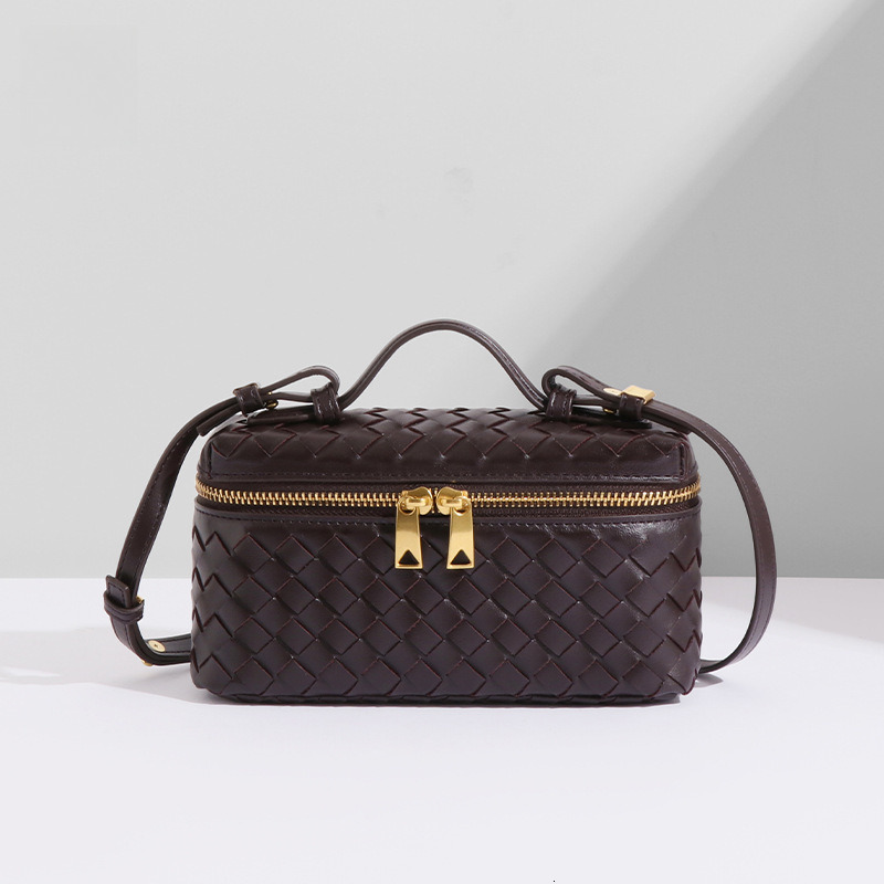 Fashion Handwoven Box Double Handle Lightweight Handheld Shoulder Versatile Crossbody Women's Small Square Bag