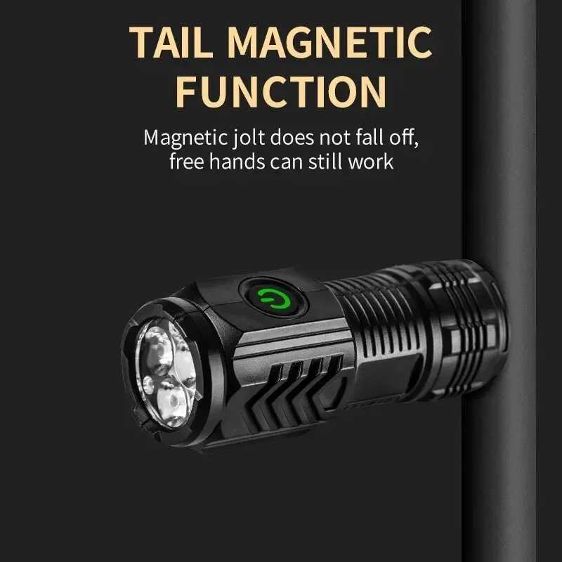 3LED Sper Parlak El Feneri Tanabilir Mini Burst Fla Torch arj Edilebilir D Mekan Acil Spot I Kalem Klipsi ve Kuyruk Mknats ile XJ250529