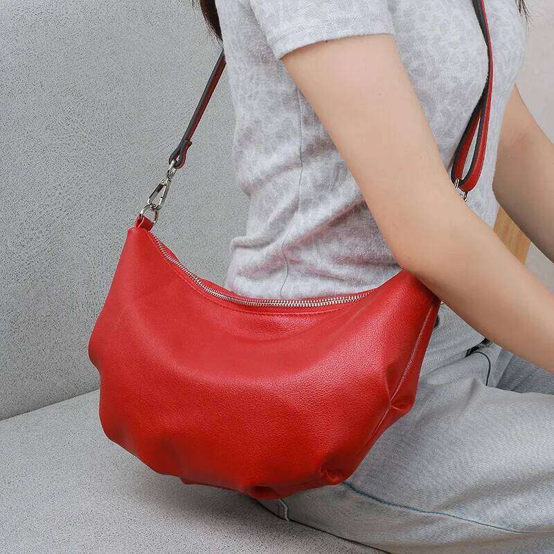 New Women Messenger Soft Genuine Leather Fashion Girl Handbags Designer Shoulder Large Capacity Hobo Bag Satchel