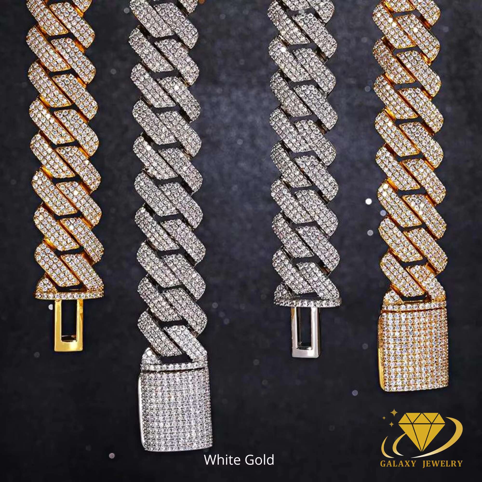 Luxury Cuban Link Bracelet Moissanite Diamond Clasp 3 Rows Iced Out 20mm 925 Sterling Silver Cuban Link Chain Necklace