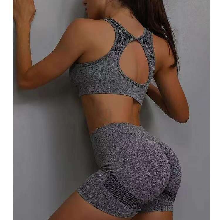 High Quality Sports Yoga Clothes, Summer Hip Lifting Sleeveless Peach Hip Yoga Clothes, Women's Running And Fitness Training Two-piece Set, Free 