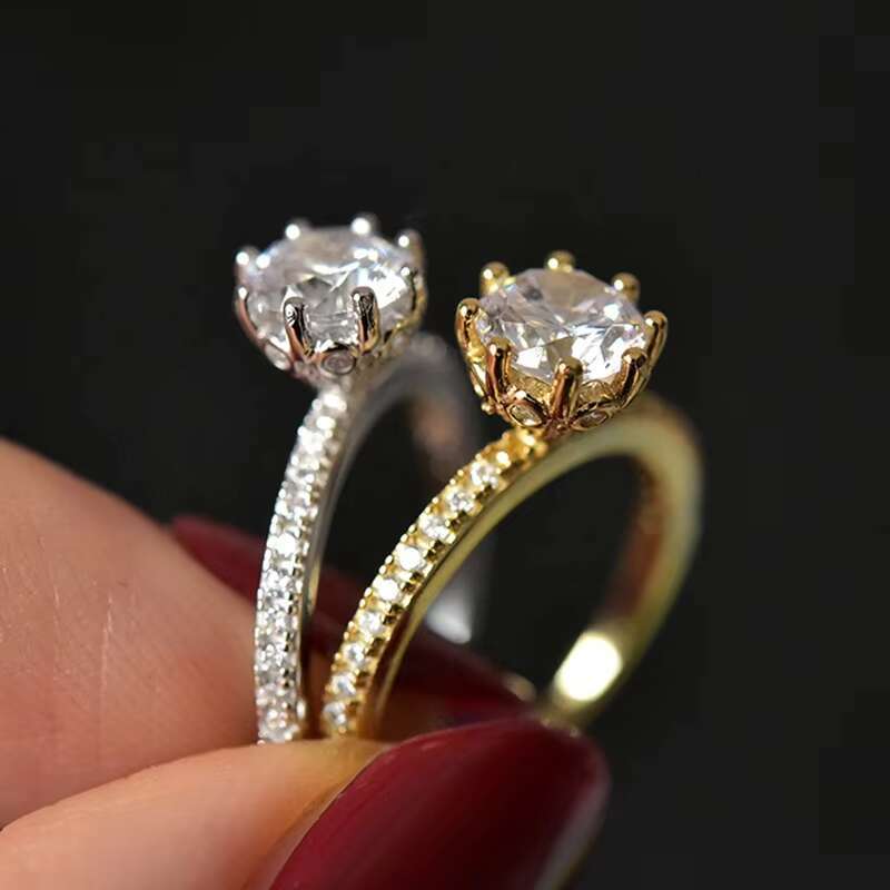 Fine Jewelry 925 Sterling Silver Rings Bridal Diamond Wedding Jewelry for Women