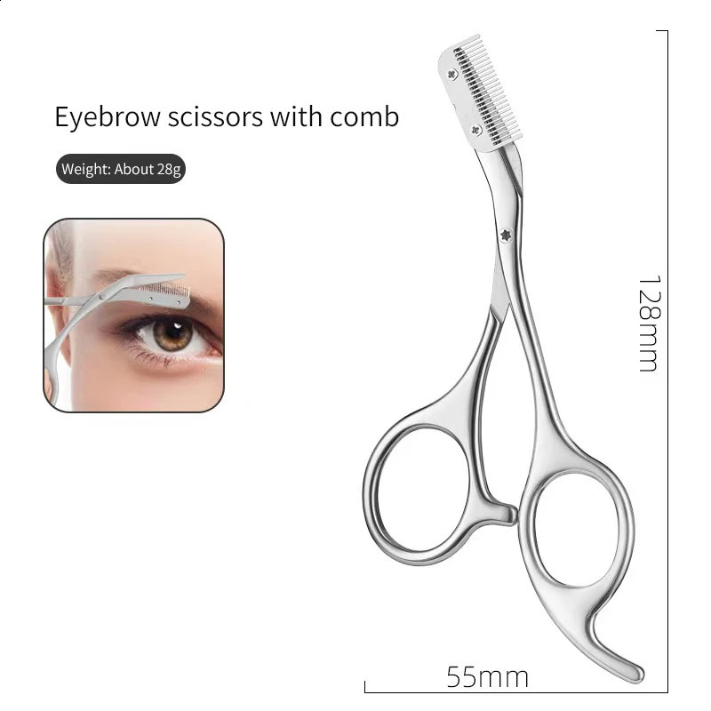 Eyebrow Scissors For Men And Women Makeup Tools One Metal Texture With Comb Razor Beauty Stainless Steel 250516