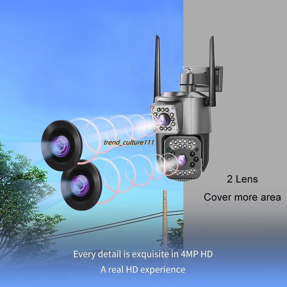 V380 PRO Dual Lens CCTV For Home WiFi IP Camera Wireless with Indoor and Outdoor Full Color Night Vision / Alarm Warning HD 1080P