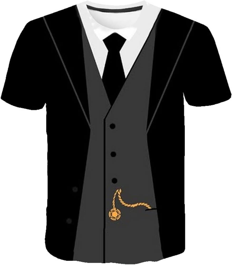 Mens T shirt for Men Tux Costume Suit and Tie Tee Shirt Gifts Graphic Tee Casual Tops Clothes Short sleeve