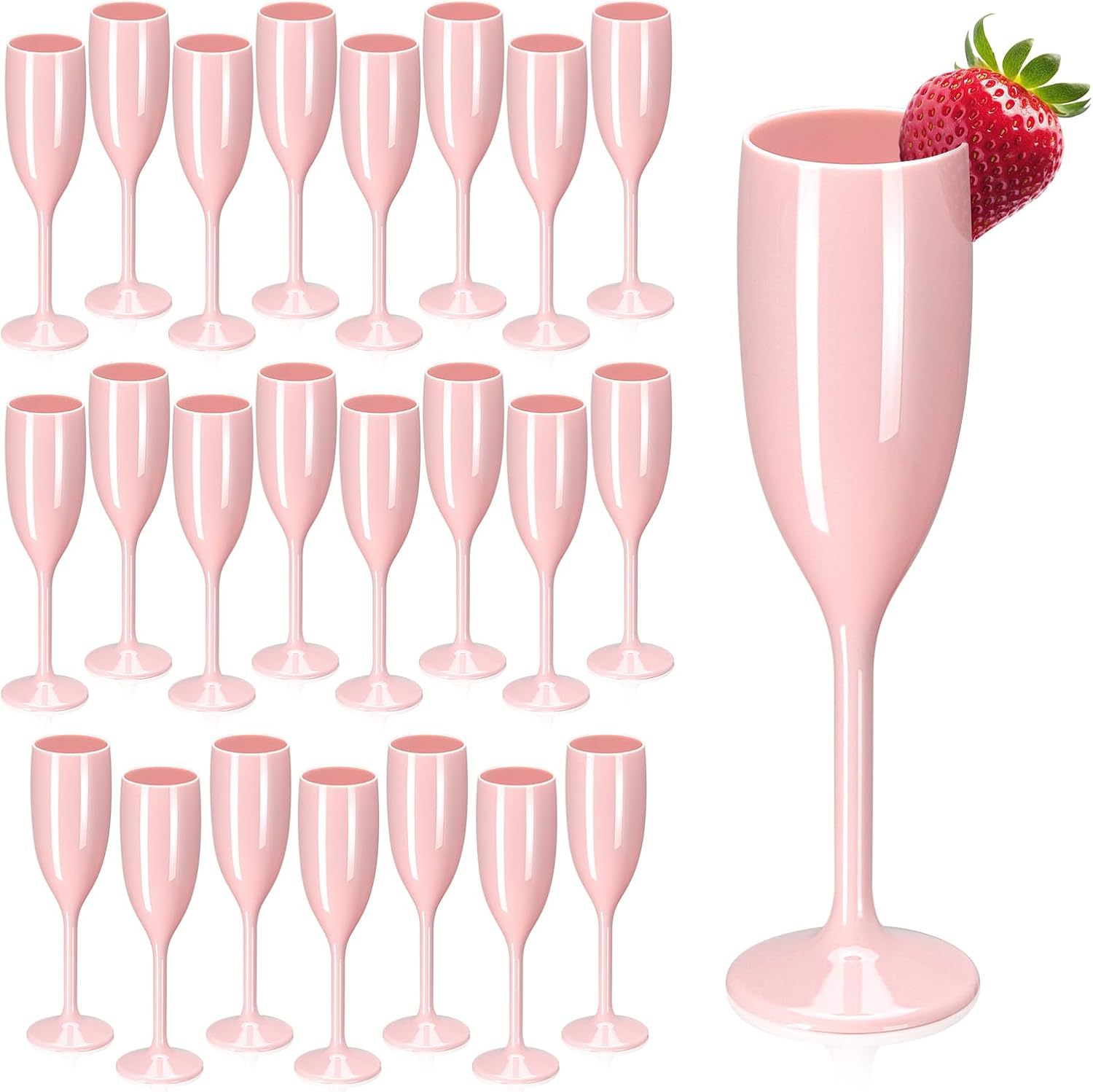 6oz plastic Champagne Flutes acrylic wine glasses goblet Acrylic Veuve Pink black white Wholesale Party Wine goblets Cups 180ml