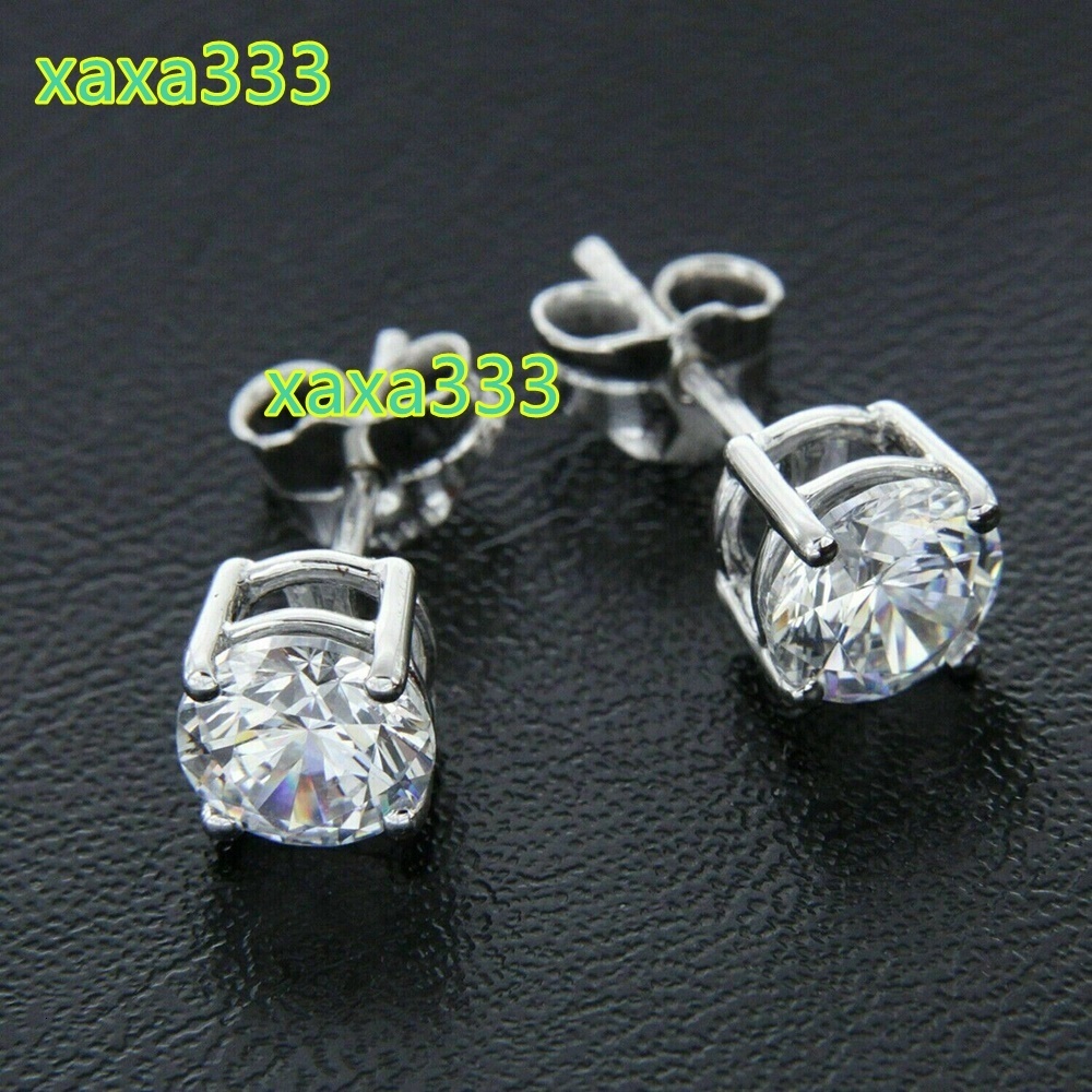 Wholesale Real Diamond Earring Factory Price 10K 14K 18K Solid Gold Round Cut Moissanite Stud Earrings for Men Women