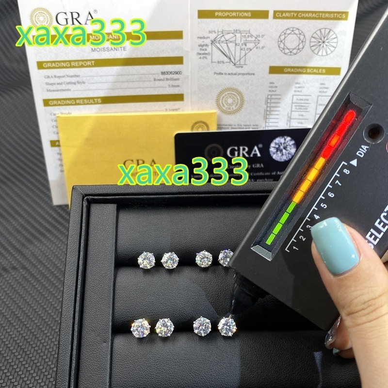 Real 0.5-1 Carat D Color Moissanite Stud Earrings for Women Top Quality 100% 925 Sterling Silver Sparkling Wedding Jewelry