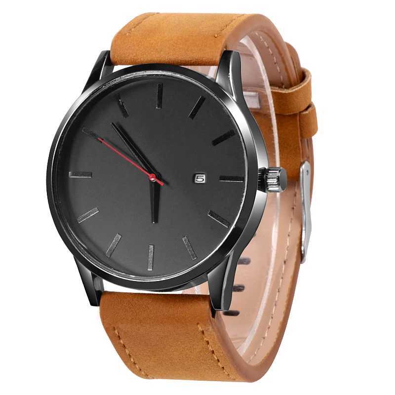 Fashion Large Dial Military Quartz Men Watch Luxury Leather Mens Watch Men Complete Calendar Sport Watches Man Clock W250529