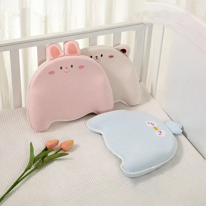 born Baby Pure Cotton Cartoon Animal Soft Breathable Pillow Baby Anti Deviation Head Correction Head Shape Shaping Pillow 250527