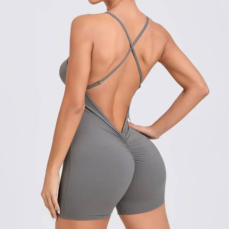Cloud Rise Yoga SEXY Sports Jumpsuit Women Gym Fiess Playsuit Training Rompers Female Workout Bodysuits Lady Backless Overalls