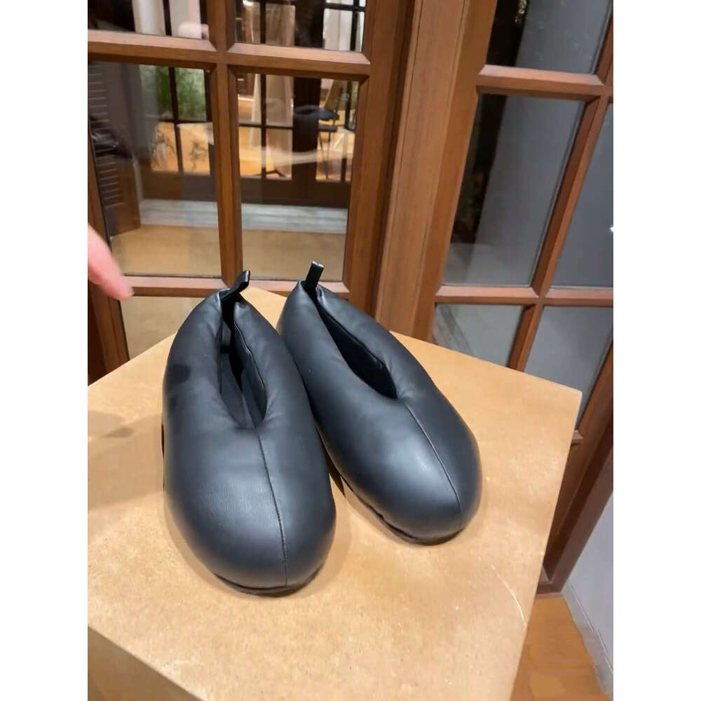 Genuine Leather Korean Style Lazy Bread Round Toe Single Women 2025 New Spring Fashion Ballet Flat Shoes