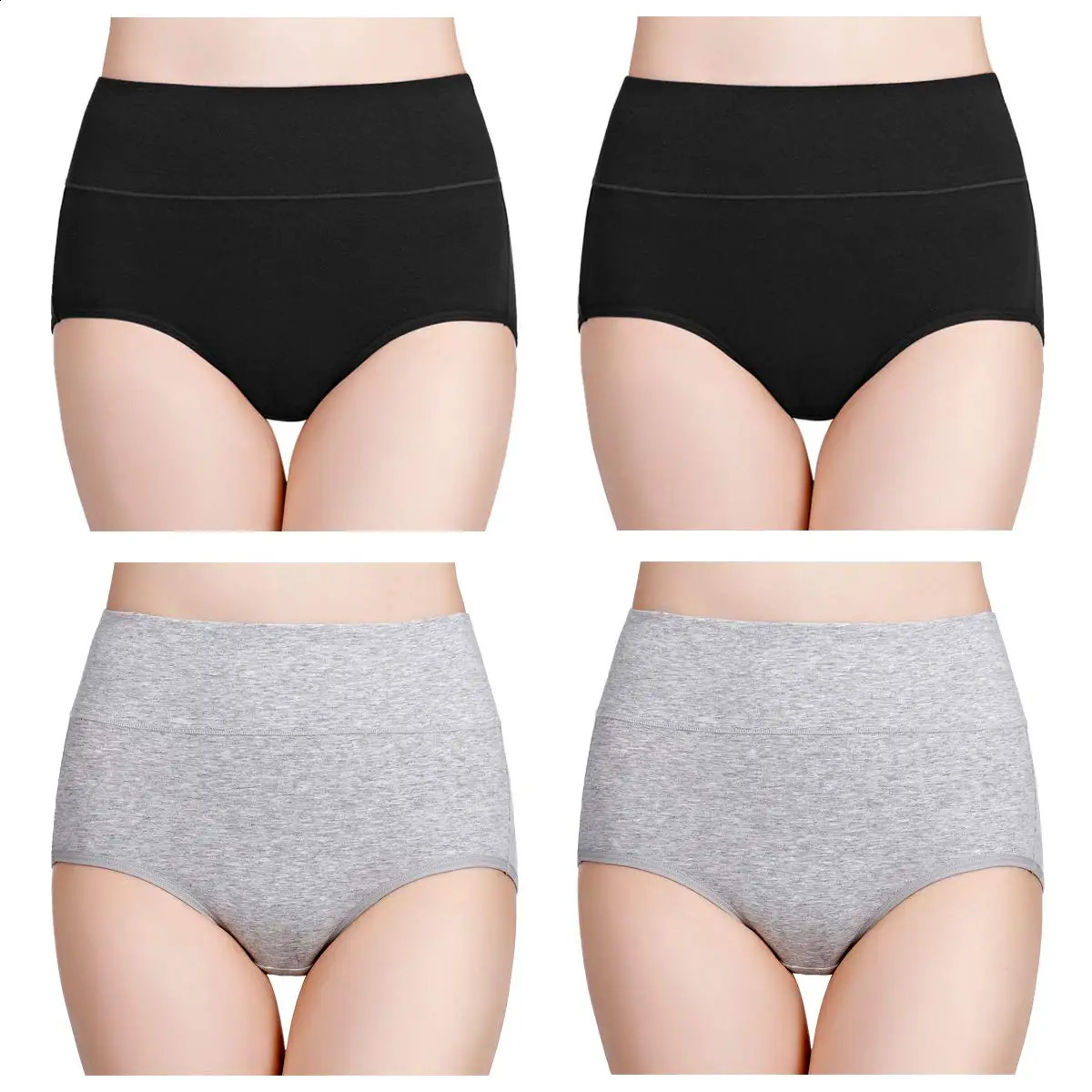 4pcspack High Waist Underwear Cotton Pantie Body Slim Abdominal Plus Size Girls Briefs Female Lingerie Shaper 250526