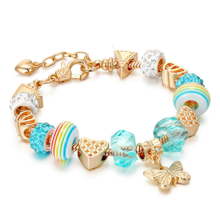 New DIY Alloy Shell Large Hole Gold Bead Bracelet