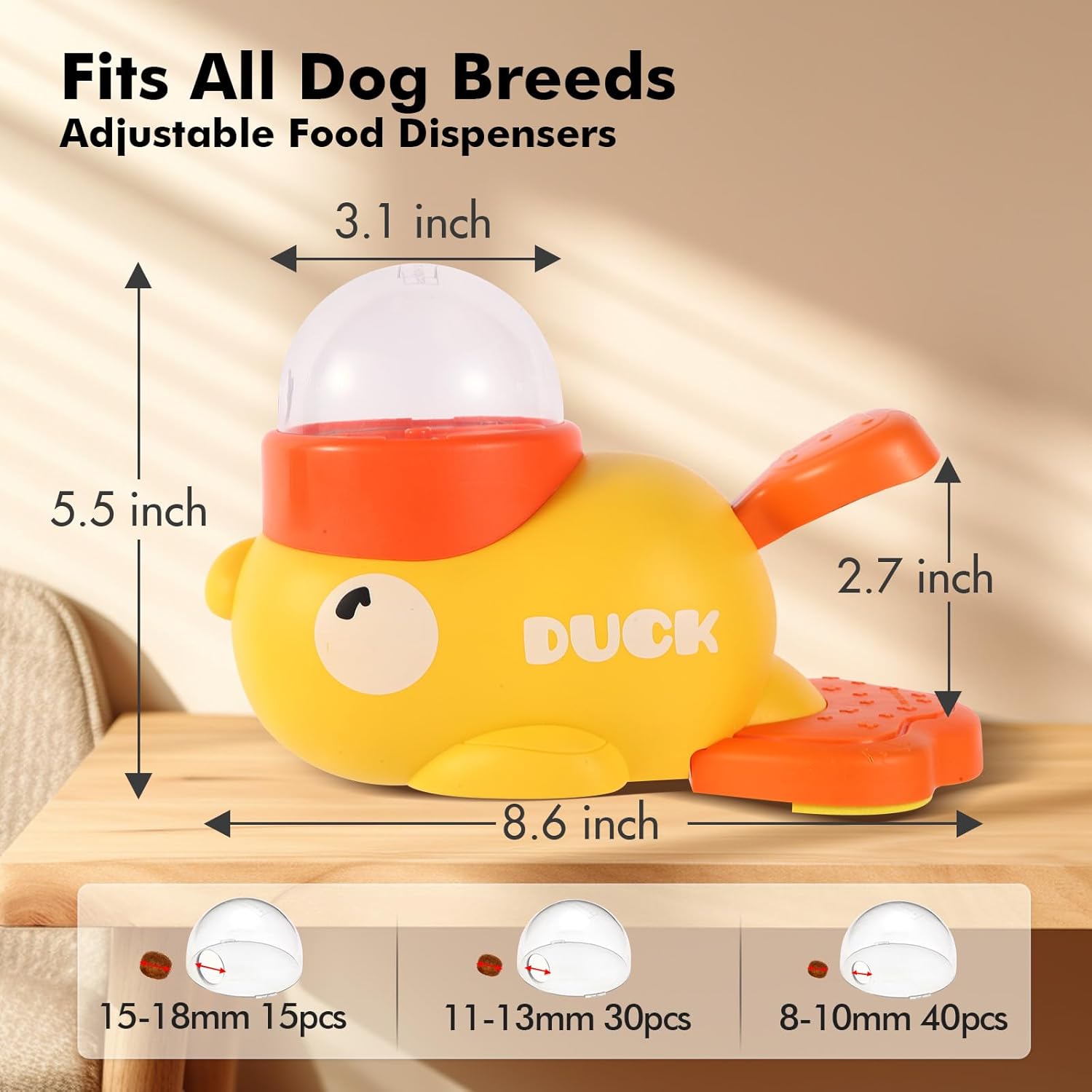 2-in-1 Interactive Dog Slow Feeder Puzzle Toy Durable Duck Shaped Design Promotes IQ Training Reduces Bloating Anti Gulping Dog Treat Dispenser Toy