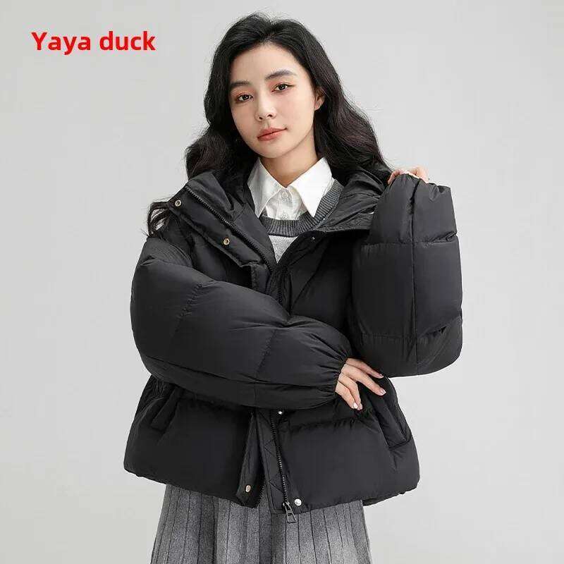 Women's Short Casual Fashionable Duck down Jacket New Arrival Warm Coat Long Sleeve Thickened Winter Outerwear