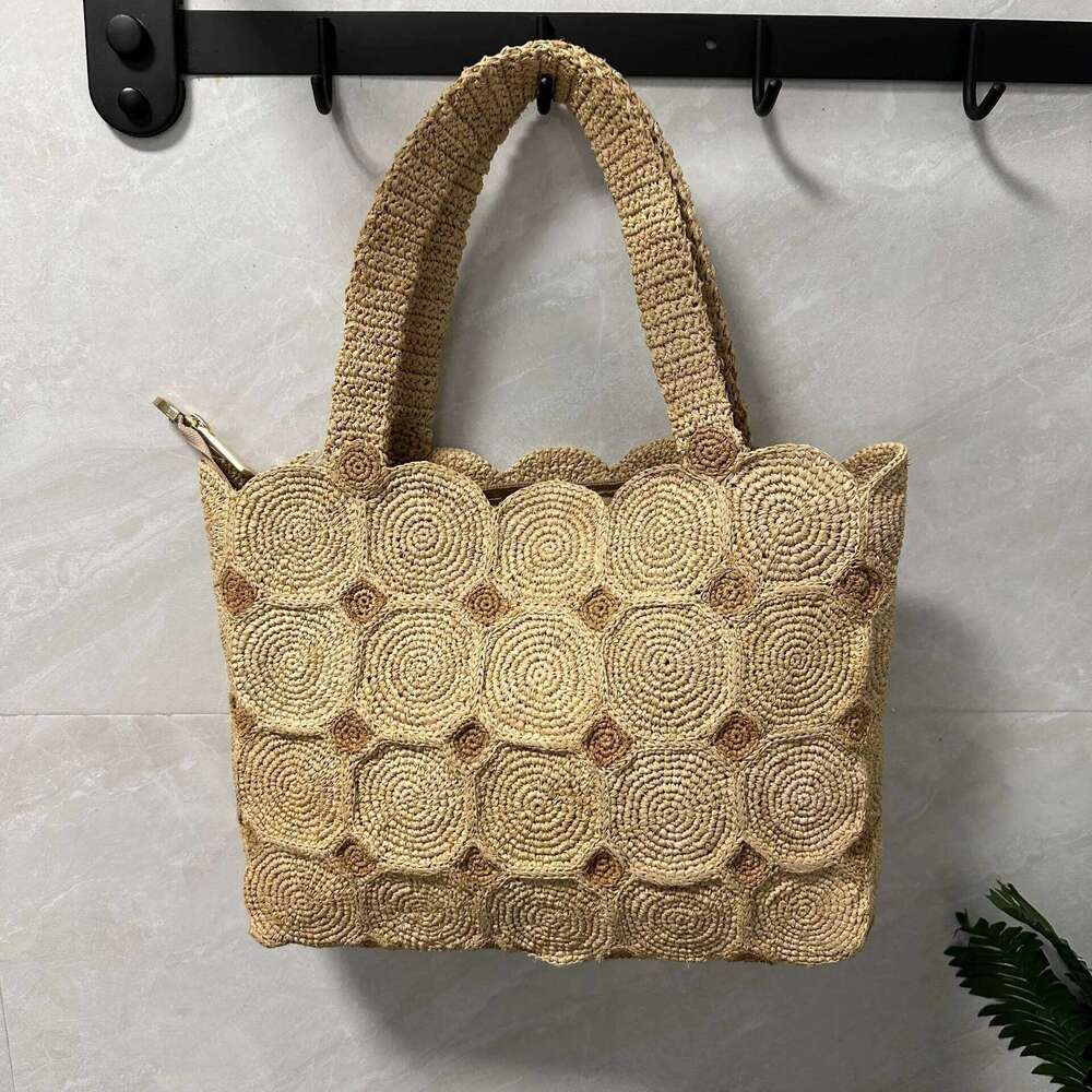 Bohemian Raffia Straw Handmade Woven Tote For Women Handbag Summer Travel Beach Bag Designer Shoulder Bags Shopper NEW