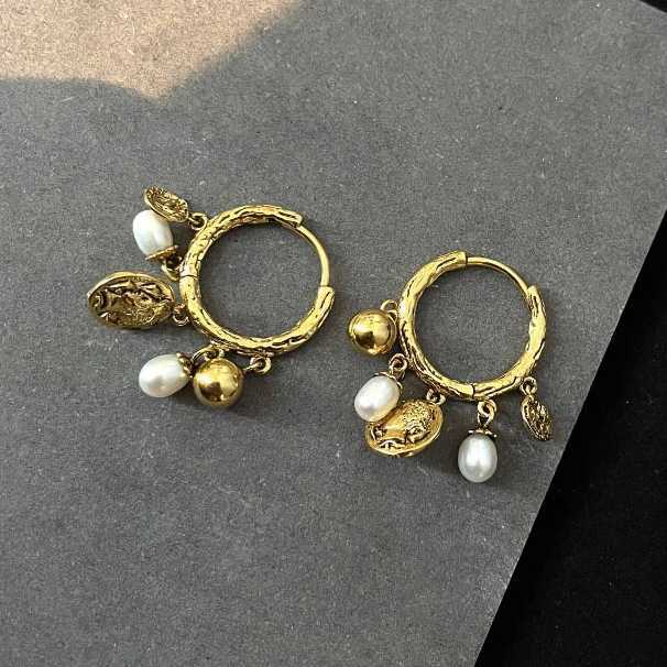 PONYKISS 925 Silver Pearl Bead Pendant Hoop Earrings for Women Minimum Vintage Fine Jewelry Round cessories L250527