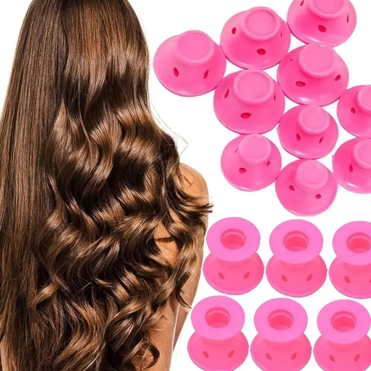 10pcs Soft Rubber Magic Curler - Silicone Mushroom No-Heat Hair Rollers for DIY Long Hair Styling 250519
