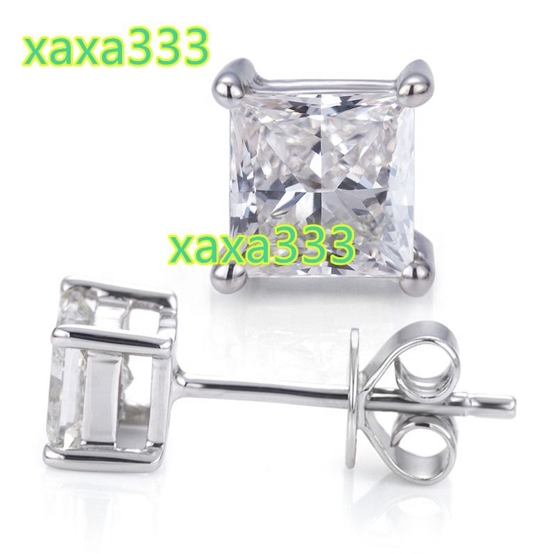 100% 925 Sterling Silver Real 0.5ct 1.0ct D Color Moissanite Stud Earrings for Women Sparkling Wedding Jewelry