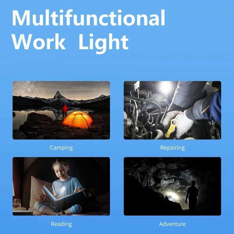 COB Flashlights 4 Lighting Modes Torch USB Rechargeable EDC Flashlight WIth Pen Clip Strobe for fishing Camping Repair Torch XJ250529