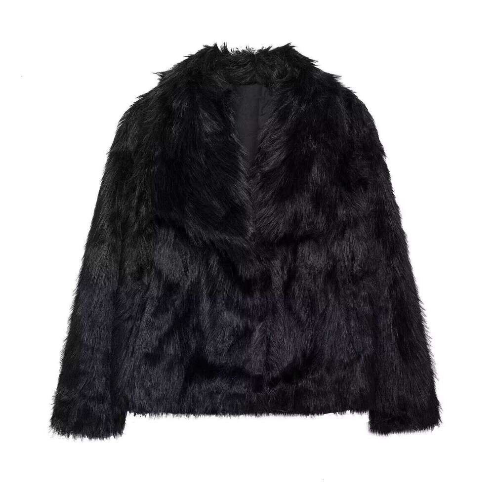 2024 autumn new women's clothing style fashionable and versatile casual faux fur effect short jacket