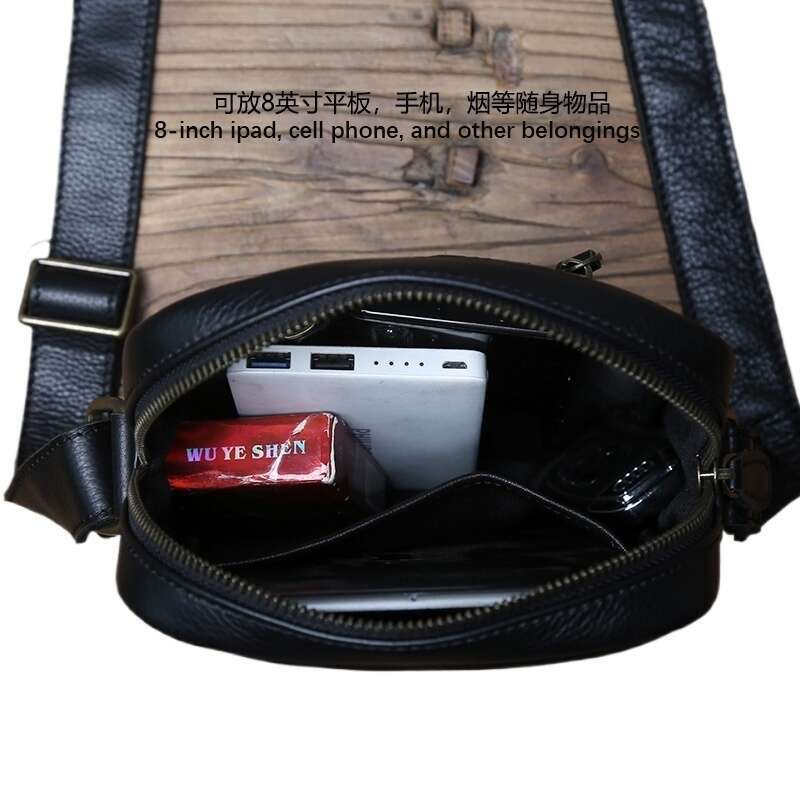 Designer Bag NZPJ Genuine Leather Men S Shoulder Casual Crossbodybag Natural Cowhide Vertical Trend Tablet Computer Bag