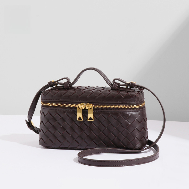 Fashion Handwoven Box Double Handle Lightweight Handheld Shoulder Versatile Crossbody Women's Small Square Bag