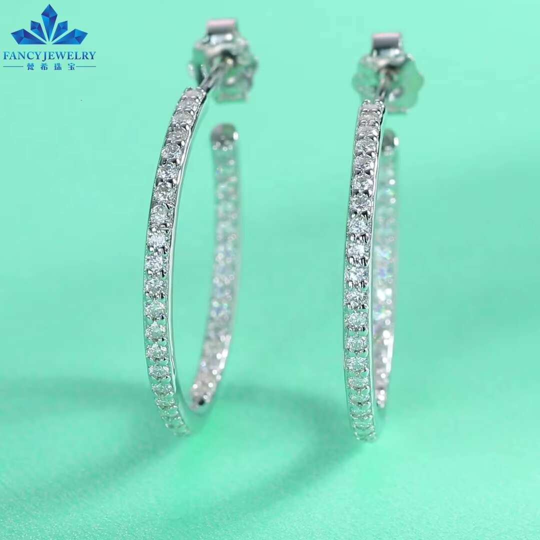 2025 Cheap Price Pass Diamond Tester 925 Silver 2mm Moissanite 18k Gold Plated Ladies Hoop Earrings for Men Women