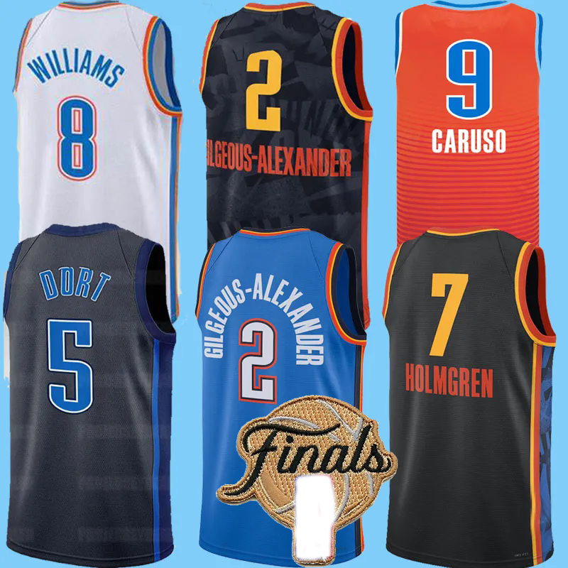 2 Shai Gilgeous-Alexander Thunders 2025 Finals Basketball Jerseys Chet 7 Holmgren Caruso Luguentz Oklahomas Dort Jalen Williams Josh Giddey Joe Okc Oklahomas