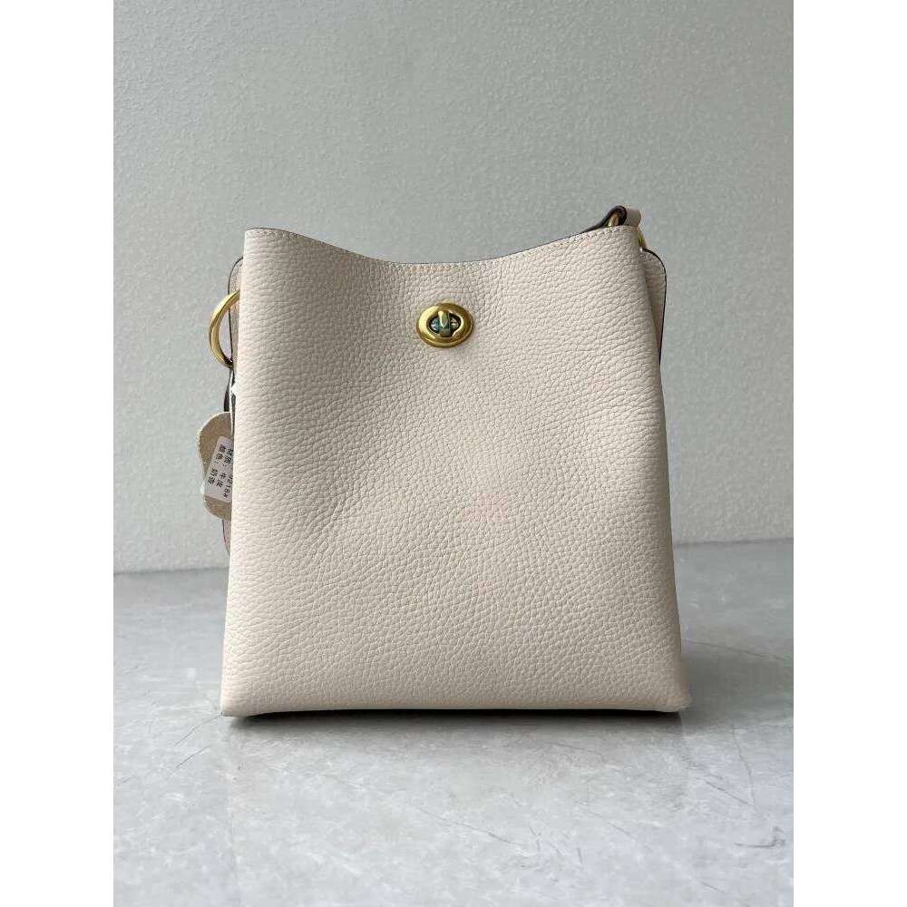 Office Ladies Shoulder Handbag Fashion Solid Color Genuine Bucket Bag Cow Leather Casual Women Single Crossbody Bags