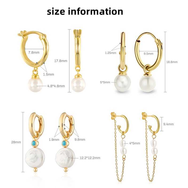 ROXI 925 Sterling Silver Pearls Earrings For Women Wedding Fine Jewelry Piercing Earrings Hoops Bohemia Pendientes Plata Earings L250527