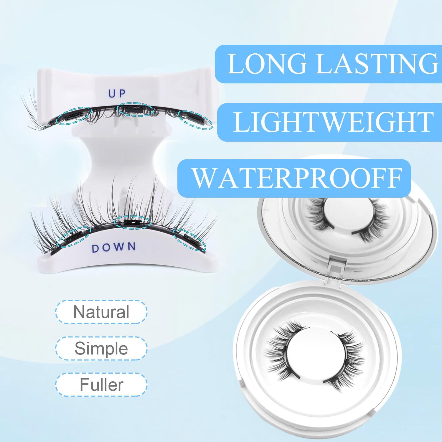 Elara Craft Magnetic Eyelashes with Applicator,Reusable Magnetic Eyelashes Natural Look,Easy to Wear and Remove Soft Lashes kit No Glue Needed for Wom