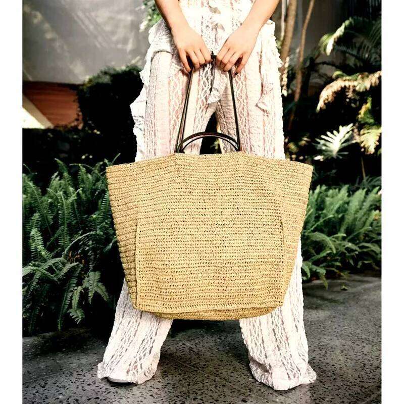 Women's Bags Designer Large Woven Beach Bags For Women Shoulder Summer Crochet Straw Bag Bohemian Travel Handbag And Purse Shopper Tote NEW